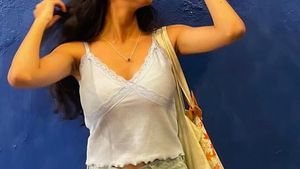 Lace Trimmed Ribbed Crop Top
