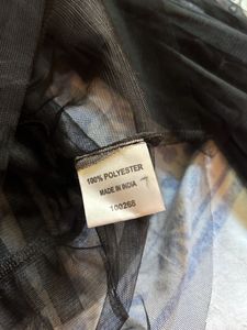 Black Ruffled Mesh Top