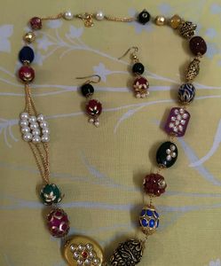 Beaded Necklace and Earring Set