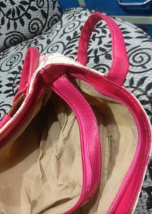 Rosy Pink Pearl Leather Beg