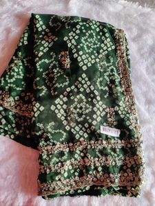 Green Bandhani Saree