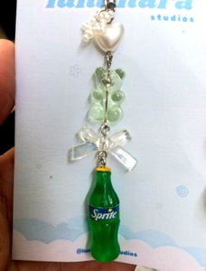 🐻🥤Sprite Phone Charm with Bow &amp; Gummy Bear 🤍✨