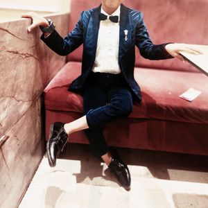 Blue Velvet Formal Suit For Kids