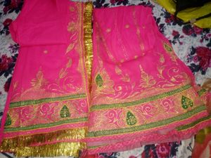 Bridal Pink Embroidery Lehenga Choli With Dupatta