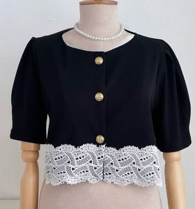 Lace Trimmed Crop Top