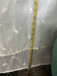 White Embroidered dyeable Net Dupatta