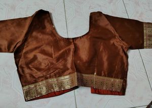 Brown Silk Blend Saree