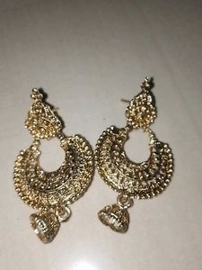 Golden Jhumka Earrings