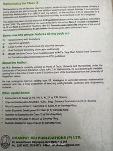 RD Sharma Mathematics Guide For Class IX