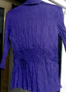 Purple Textured Button-Down Top