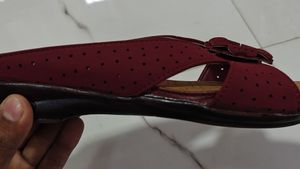 Maroon Flats &amp; Sandals
