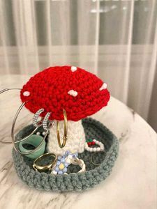 Crochet Mushroom Jewelry Holder