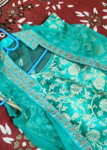 like new Elegant Green Ethnic Gown