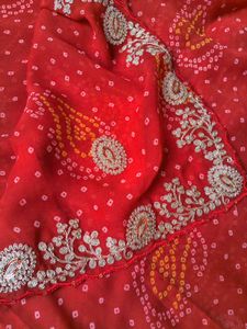 Red Embroidered Dupatta