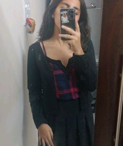 Crop Black Cardigan Like Jacket