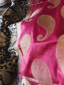 Pink &amp; Gold Paisley Scarf