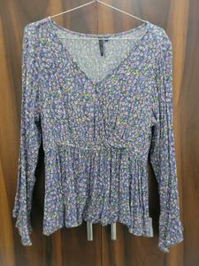 Floral Print Peplum Top