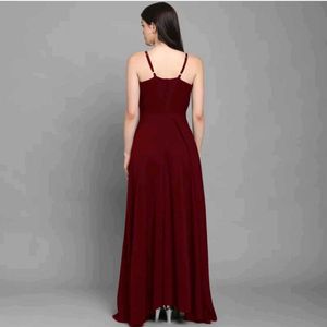 Western front Slit Maxi Gown Dress