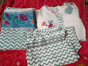Cotton Kurta Dupatta Pant Set💖