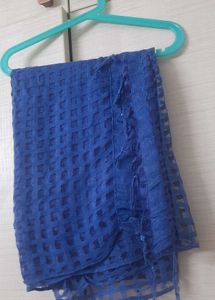 4 shawls/scarfs-blue,white,black,all netted.1brown