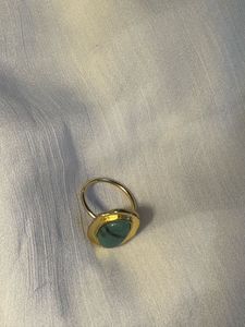 Emerald Stone Gold Plated Ring