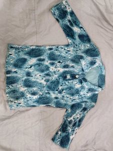 Blue Patterned Top