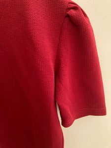 Popwings Red V-Neck Puff Sleeve Top