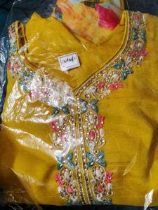 Brand New Mustard Chiffon Suit (Not Used)