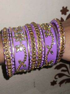 Purple &amp; Gold Indian Bangles
