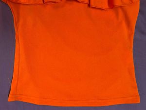 Vibrant Orange Off-Shoulder Ruffle Top