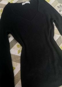 V Neck Bodycon Sweater