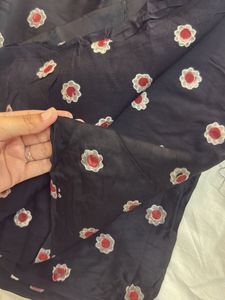 2.5 Mtr Block Print Satin Fabric