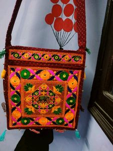 Rajasthani Beautiful Shoulder Bag Nd Big Space 2 P