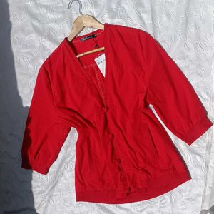 Imported Red Button-Front Jacket ♥️