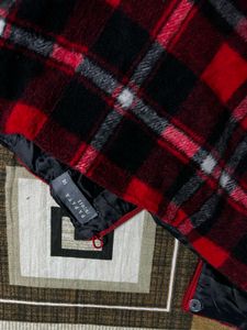 red check woolen skirt