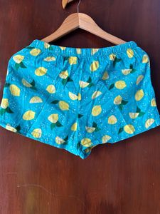 Lemon Print Pajama Shorts