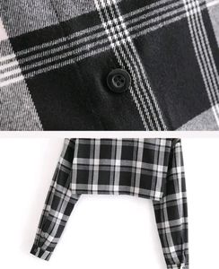Checkered Crop Shirt For Women