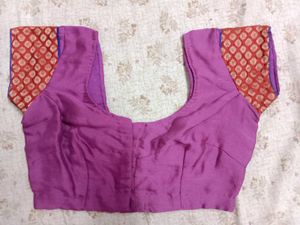 Purple Saree With Blouse