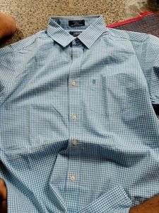 IZOD Blue &amp; White Checked Button-Down Shirt