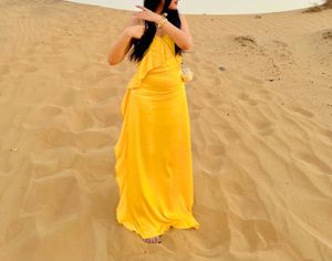Yellow Ruffle Slip Dress