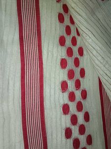 Red Phool Saree Cotton