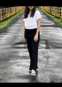 Black Flared Wide Leg Jeans