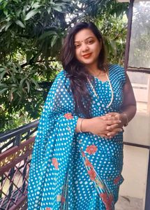 Blue Polka Dot Saree