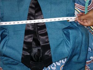 Teal Blazer with Black Lapel
