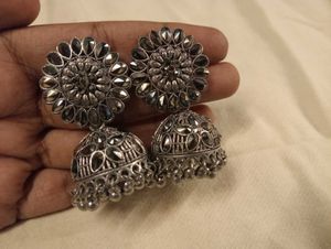 Silver Jhumka Earrings