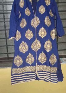 Royal Blue & Gold Embroidered Kurti