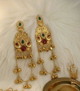 Elegant Gold Tone Jhumka Earrings