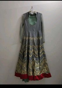Amazing Partywear Gown With Stylish Back Design