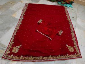 Maroon Daimond Work Saree With Blouse 🤩♥️
