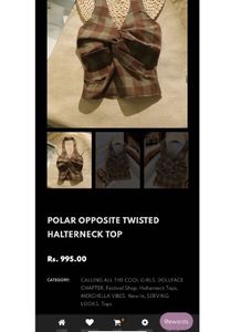 POLAR OPPOSITE TWISTED HALTERNECK TOP